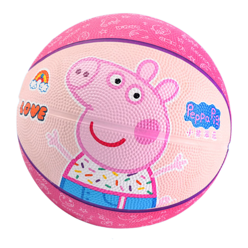 YA ZHI JIE WAN JU Peppa Pig Children's Basketball Size 3, Kindergarten Ball, for Ages 2-6, Pat Ball, Parent-Child Birthday And Holiday Gift