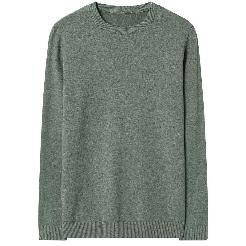 MARKLESS Men's Sweater, Autumn And Winter Warm Round Neck Knit Pullover Casual Inner Layer Base Shirt 0710, Frost Green, XXL