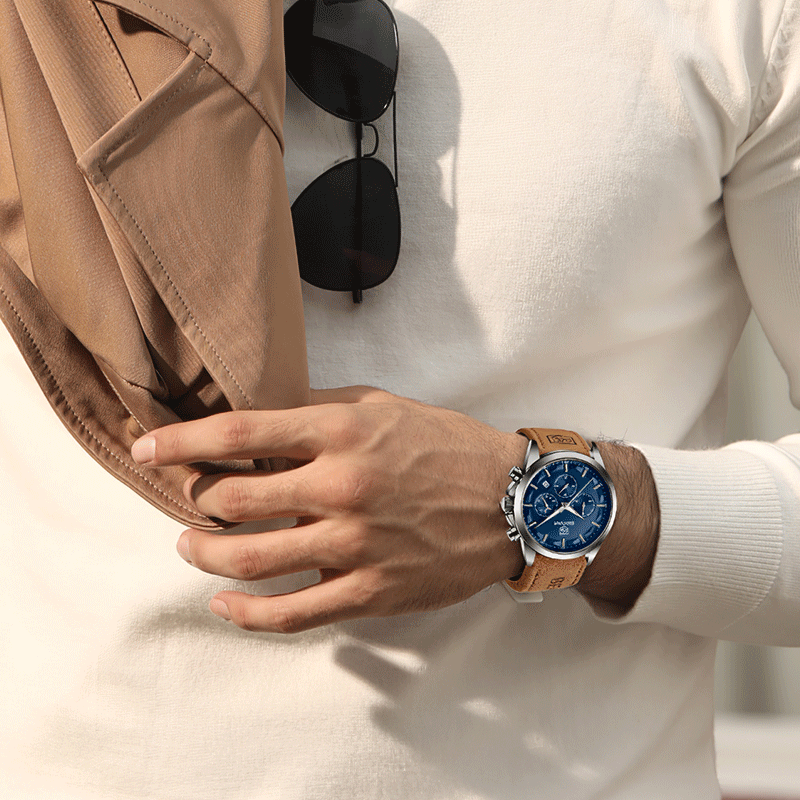 TSAR BOMBA Back-To Season Benyar Star Moon Calendar Men's Quartz Watch, Elegant Casual Business Style for Students And Boyfriends 12