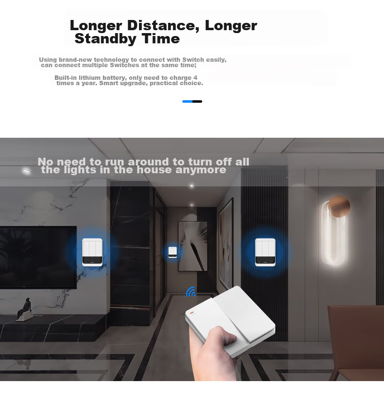 Xiya XYKGJL Smart Switch, Wireless Remote Control for Home Use, No Wiring Required, Remote Control Light Switch Device 10