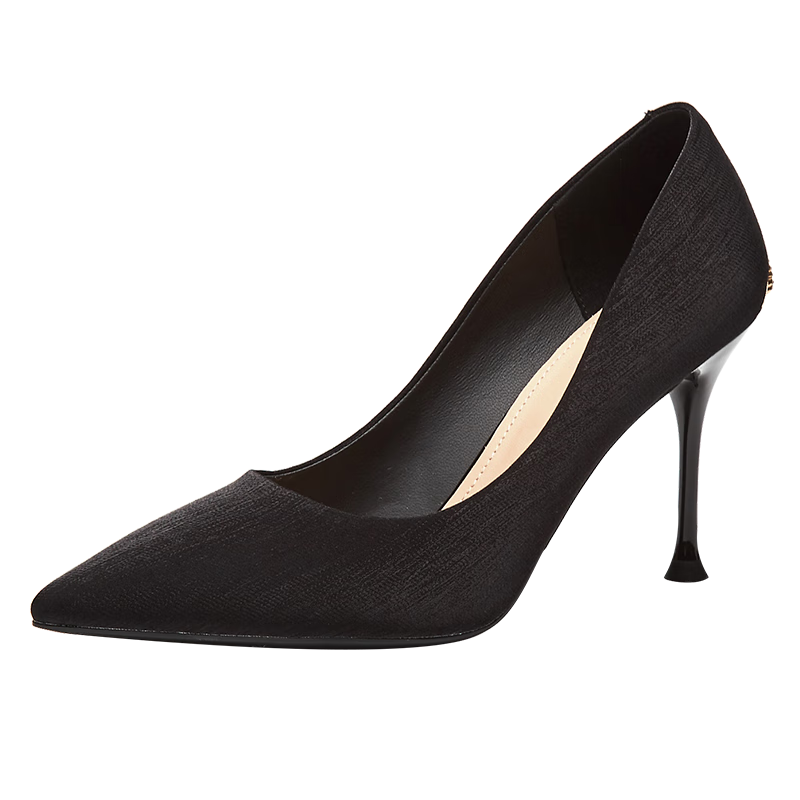 DAPHNE Women's High Heels, Black Pointed Toe Stilettos, Elegant Pumps, Professional Work Shoes, Height-Increasing Shallow Mouth Women's Shoes 4622101063 Black 37