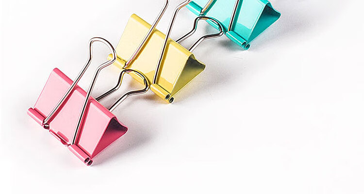 DiLe Premium Series, 24 Pieces of 41mm Black Long Tail Binder Clips, Metal Document Clips, Swallow-Tail Clips, Iron Clips, Office Stationery, Large Size 2632 13