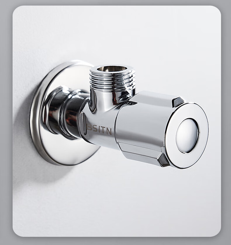 BSITN 304 Stainless Steel Angle Valve, Thickened 1/2 Inch Interface, Figure-Eight Valve, Hot And Cold Water Quick-Open Triangular Valve, Universal Stop Valve B503 9