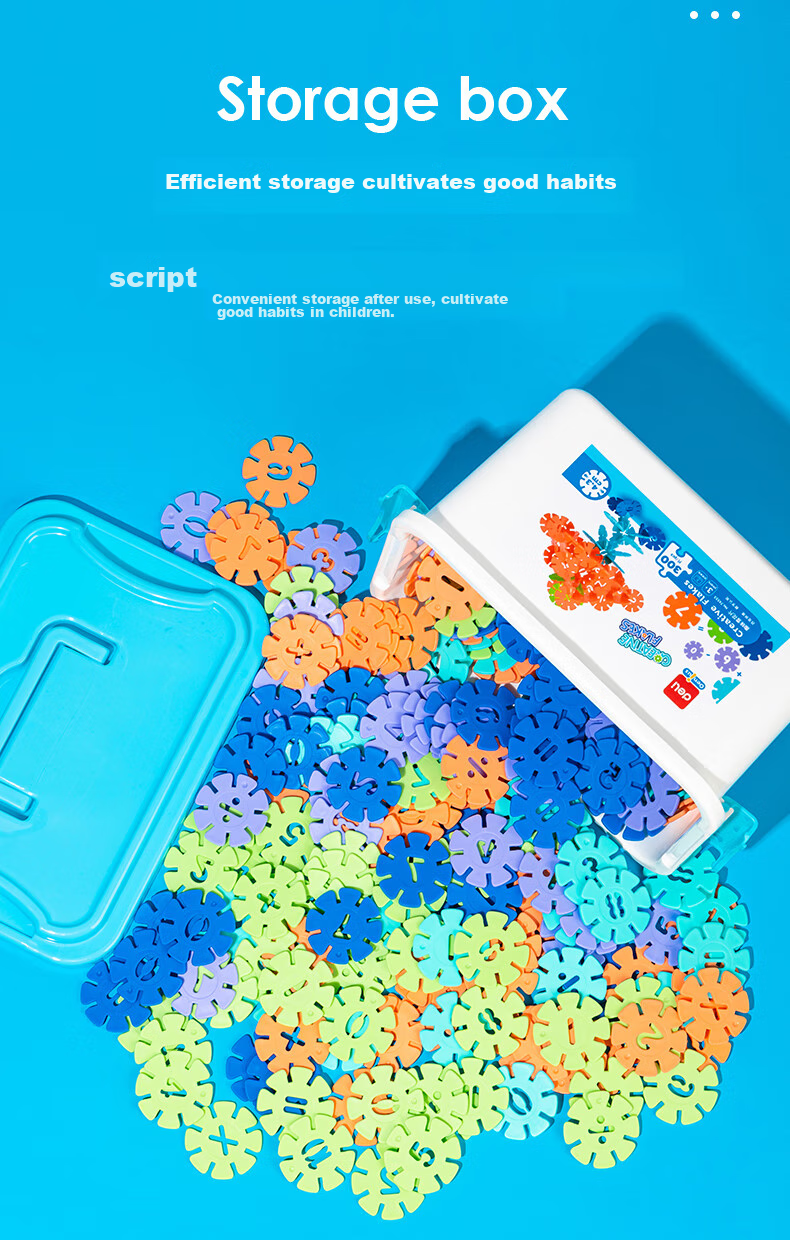Deli 500-Piece Toolbox Snowflake Puzzle, Educational Toy for Children's 3D Assembly And Building, Boys And Girls Toy Set, 74554 10