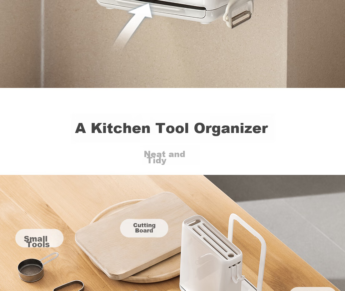 Lanjiaoluo Kitchen Storage Rack, Knife Holder, Draining Rack, Cutting Board Stand, Integrated Knife And Chopping Board Organizer, Utensil Countertop Model 6