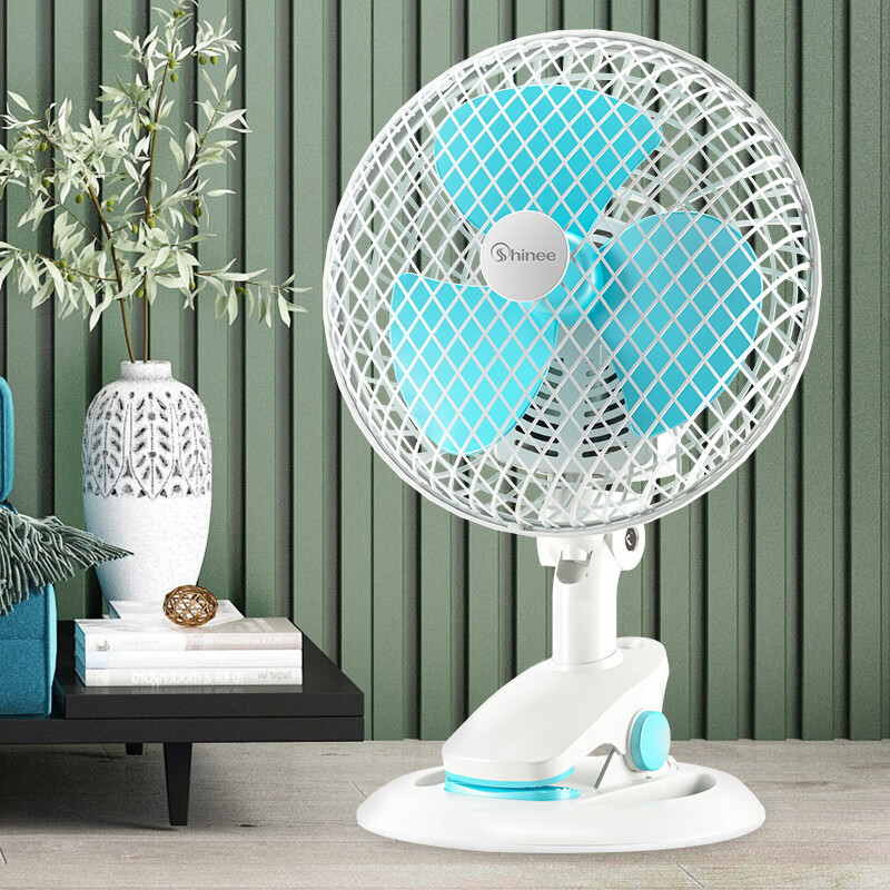SHINEE Mini Desk Fan, Table Fan, Clip-On Fan, Wall-Mounted Fan, Quiet Electric Fan for Student Dormitory Bedside And Office Use, FJ7-01