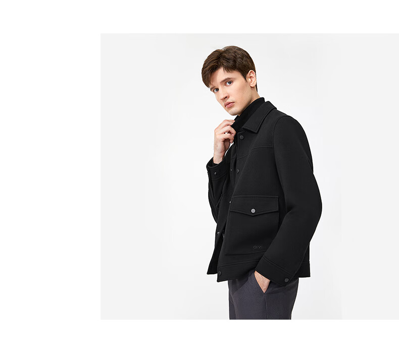 Goldlion GY [Containing Cotton Wool] Men's Jacket, Autumn And Winter Lapel Jacket, JWF1799-LK120 Gray, 2XL 15