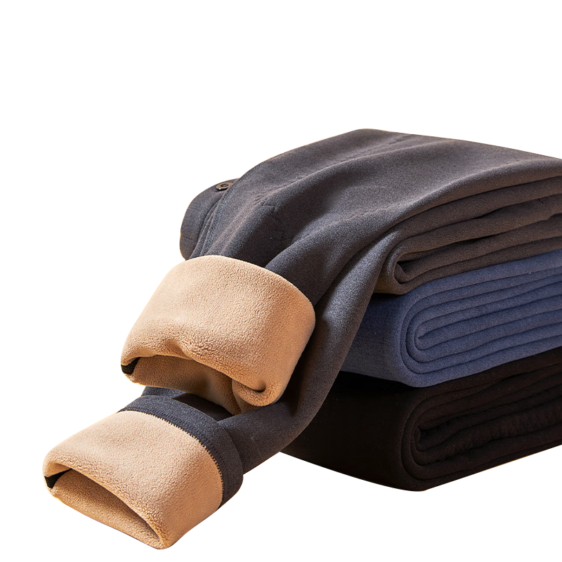 LangSha Thermal Underwear for Men, Fleece-Lined Thick Wool Knee Protection, Large Size Elastic Lambswool Cold-Proof Base Layer Men's Cotton Pants Autumn Trousers