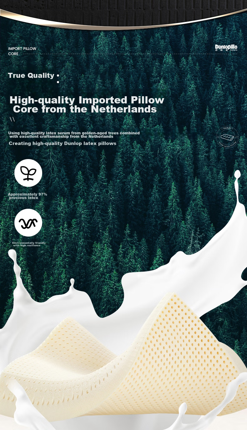 Dunlopillo Women's Wave Pillow, Imported from The Netherlands, Talalay Natural Latex Pillow, Physical Foam Craftsmanship 5