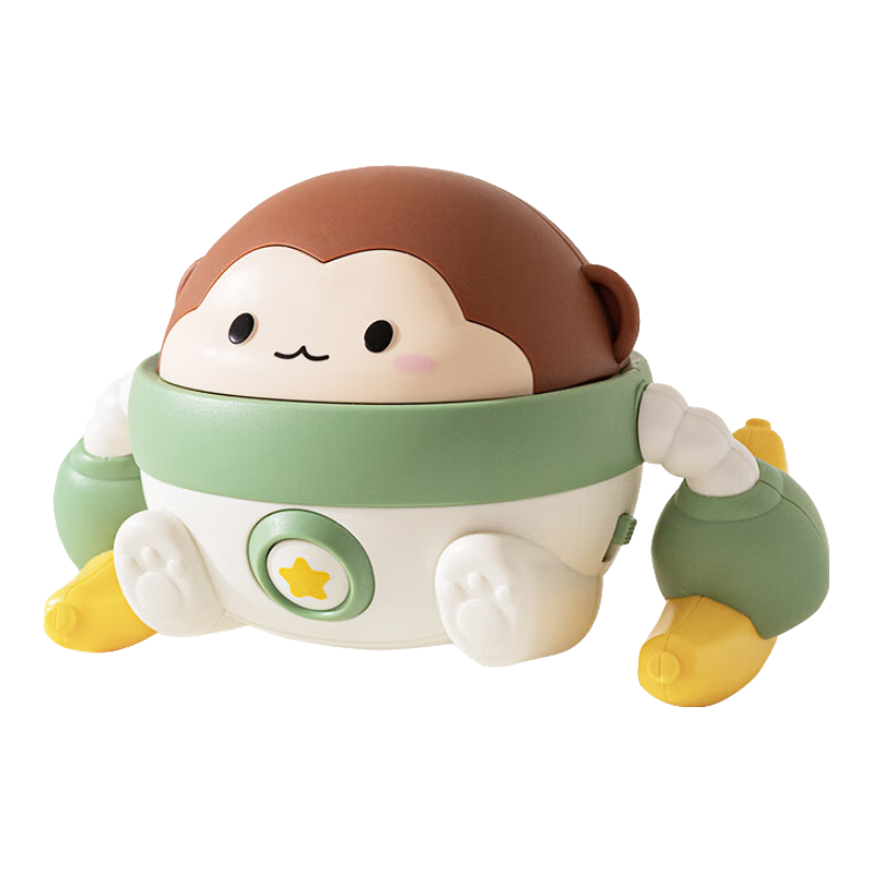 HUANGER Newborn Baby Toy Crawling Monkey with Backward Flip, Head Lifting Training for 6-12 Months Old Infants, Full Moon Gift Box Present