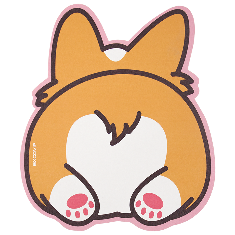 EXCO 3D Corgi Mouse Pad, Small Size, Leather, Cute Cartoon Design, Laptop Office Leather Non-Slip Mat 9725