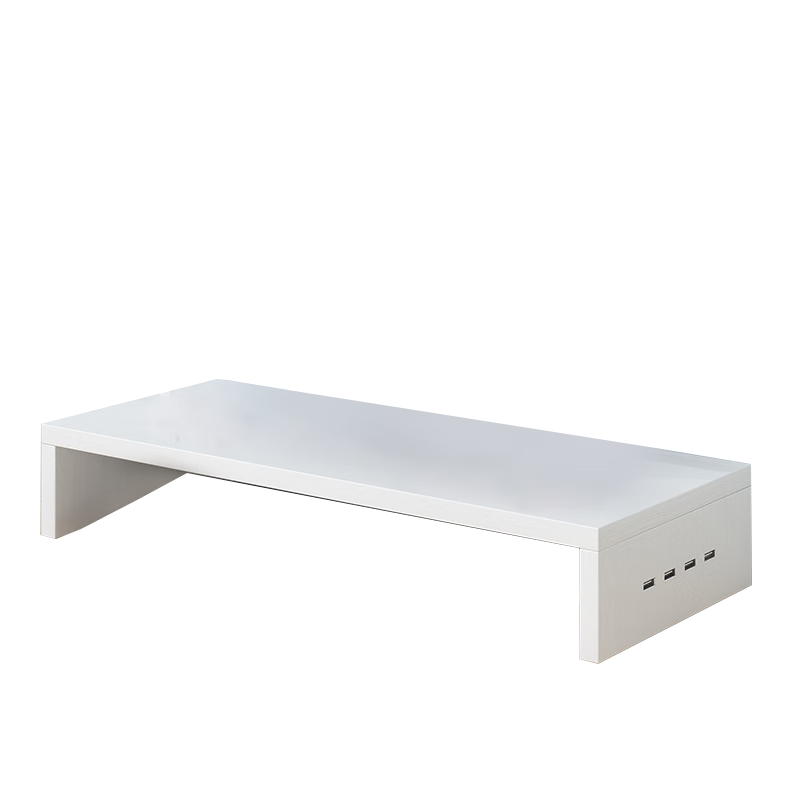 Jinghuisichuang Computer Monitor Riser Stand, Single Layer White, for Office Desk Storage And Display Height Adjustment