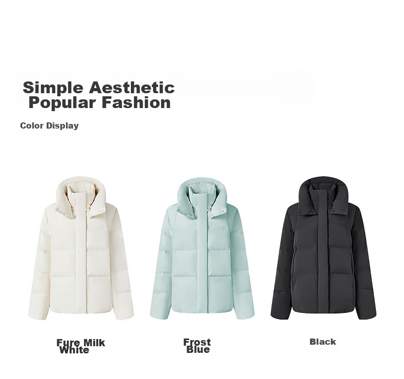 Tanboer Women's Short down Jacket with Detachable Hood, Fashionable Oversized Autumn And Winter Coat, Thick 530368D, Frost Blue, Size 160 14