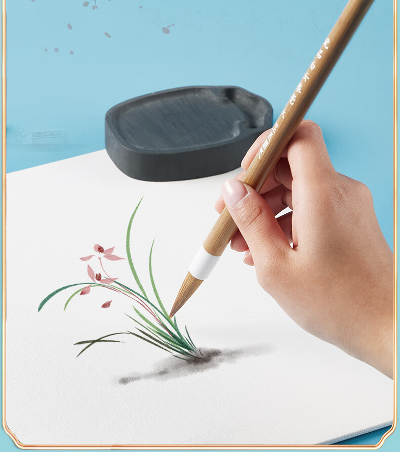 Yushuihu Calligraphy Brush Set for Beginners, Chinese Painting Mixed Hair Brush, Medium And Large Regular Script, Wolf Hair Medium And Large Regular Script Brush Set for Students, Large Regular Script Brush with Small Regular Script Lake Brush 4