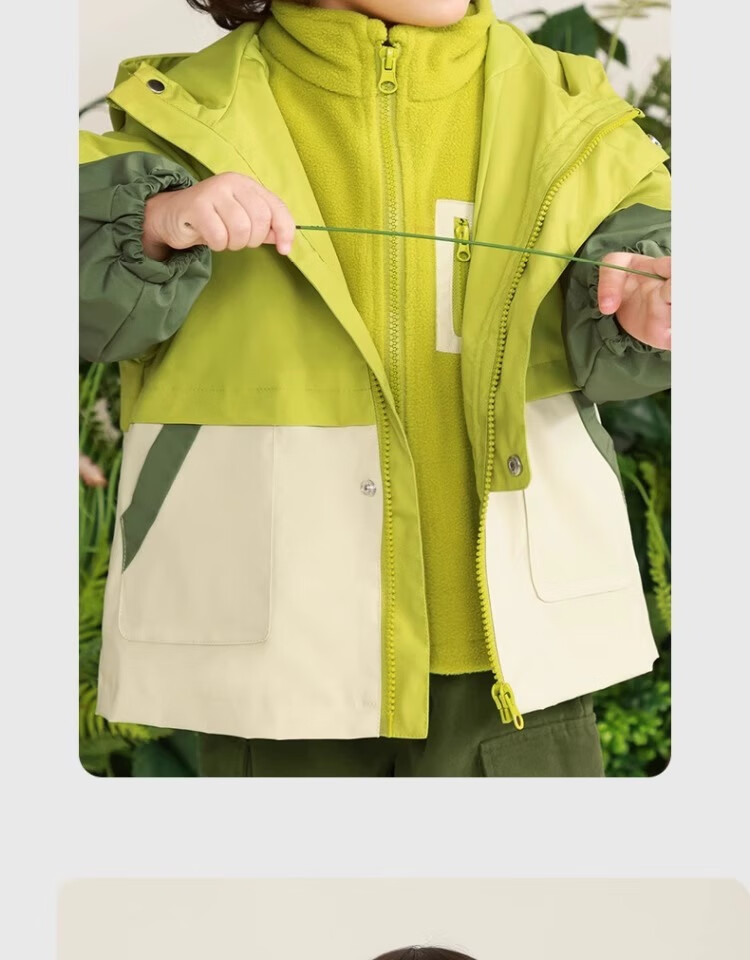 Ciciibear Children's Windbreaker Jacket, Boys' Three-In Autumn Clothing, Baby Fall/winter Fleece Top 16