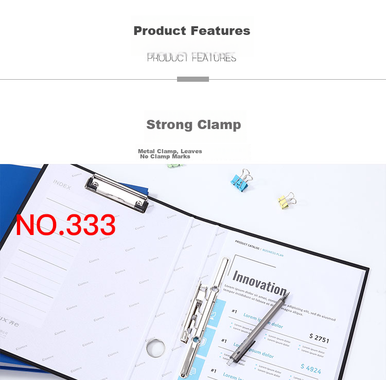 COMIX A4 Long Clip + Board Clip, Cardboard File Folder/document Folder/blue NO.333 3