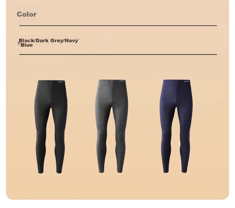 LangSha Men's Thermal Underwear, 2026 Autumn And Winter New Product, Warm Pants, Seamless Wool Silk 7A Antibacterial Base Layer Thin German Wool Pants 19