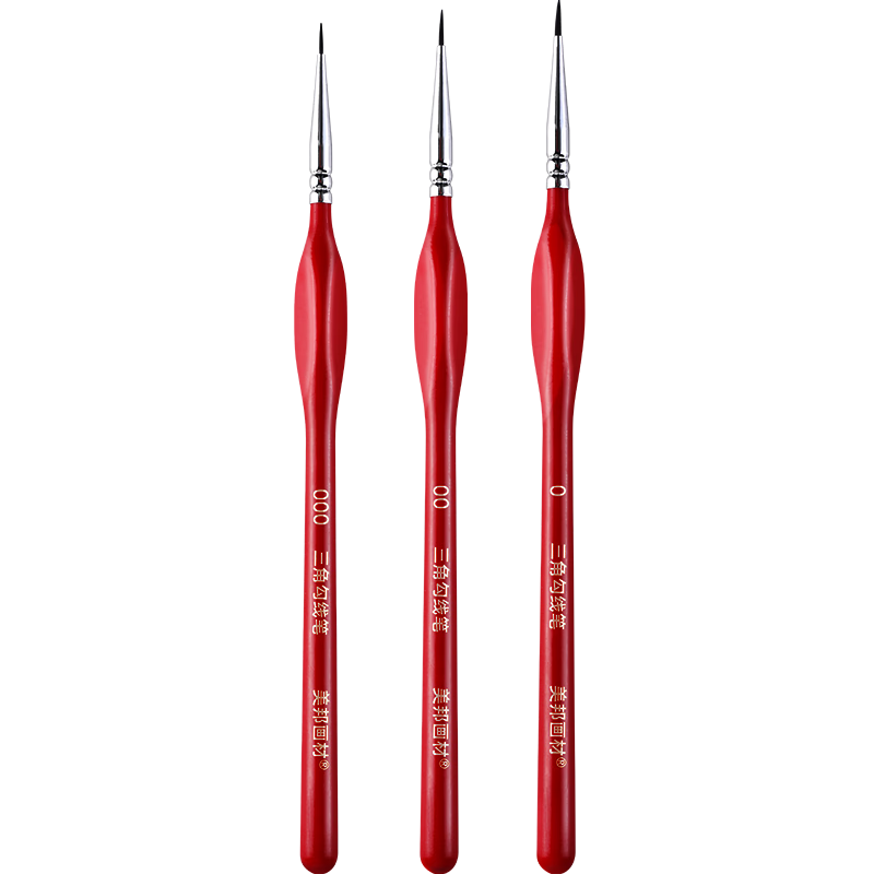 BGI-WAPM Art Line Pen Set of 3 for Drawing, Watercolor, Gouache, Hand-Painted Outlining, Small Brush, Fine Line Pen, Thin Brush, Painting Pen for Outline Drawing, Acrylic Painting, Chinese Painting, And Sketching with Markers