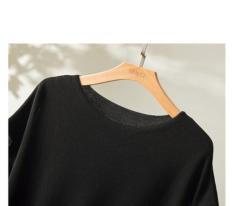 Dme [One-Neck Sweater] Summer Elegant Batwing Sleeve Short-Sleeve Knit Top for Wome 16