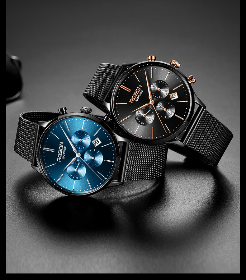 ROSDN True Diamond Series Classic Versatile Men's Waterproof Watch Top Brand Birthday Gift for Boyfriend 11