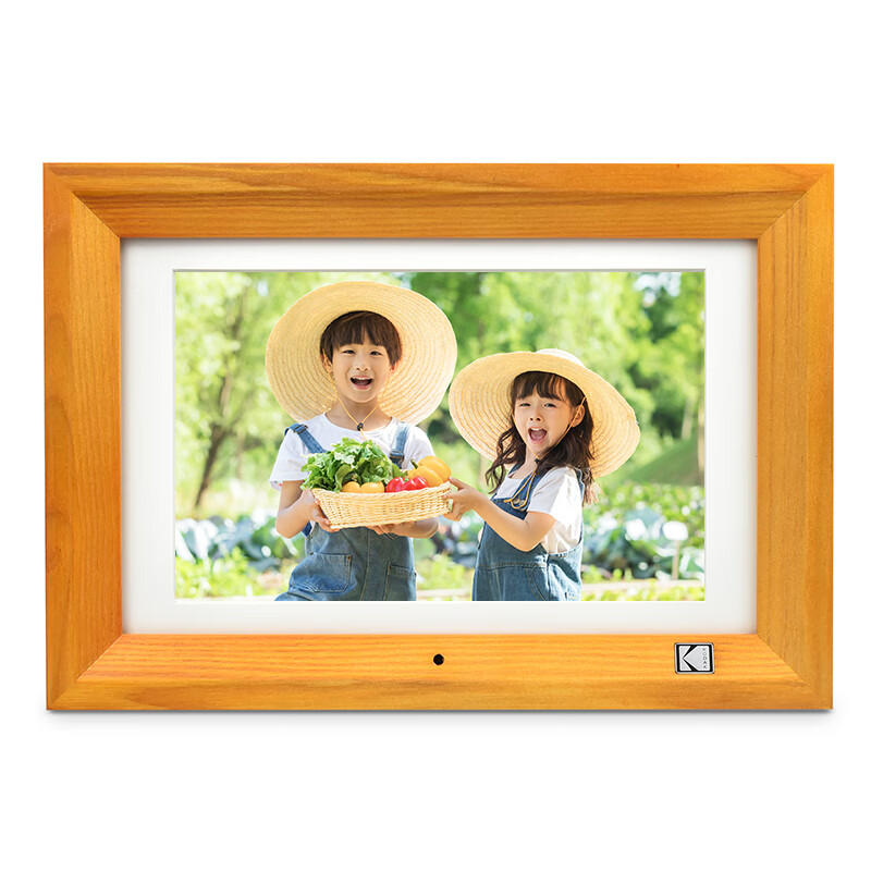 KODAK 1020V Digital Photo Frame 10.1-inch HD Electronic Album Remote Control Video Photo Music Player Natural Wood Color