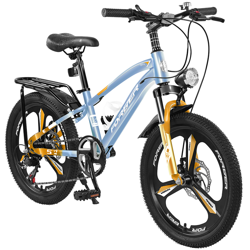 FOREVER Children's Bicycle for Ages 6-10 Youth Gears Bike Macaroni Blue 18-Inch Suitable for Height 120-135cm
