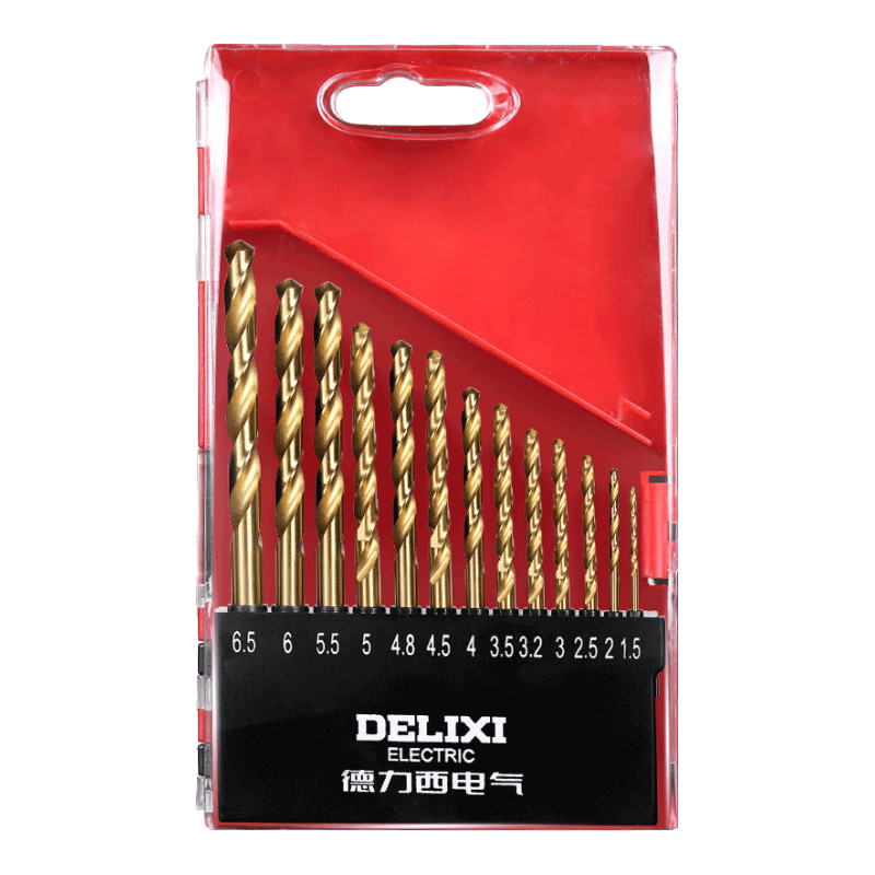 DELIXI ELECTRIC High-Speed Twist Drill Bits for Ceramic Tiles, Woodworking, Metal And Concrete, Multi-Purpose Household Drilling, 13-Piece Set