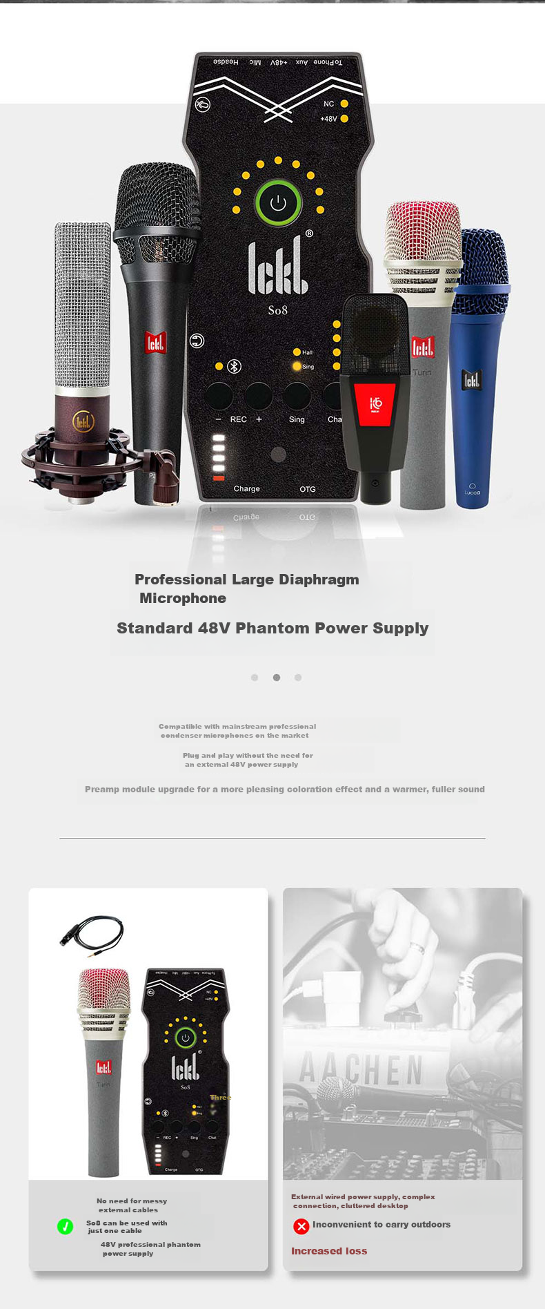 Ickb So8 Sixth Generation Sound Card, Senran U22 Wireless Microphone Headset Set, Mobile Phone Live Streaming, Computer Douyin Universal Host Singing, Quanmin Karaoke Recording Equipment Complete Set Microphone 1
