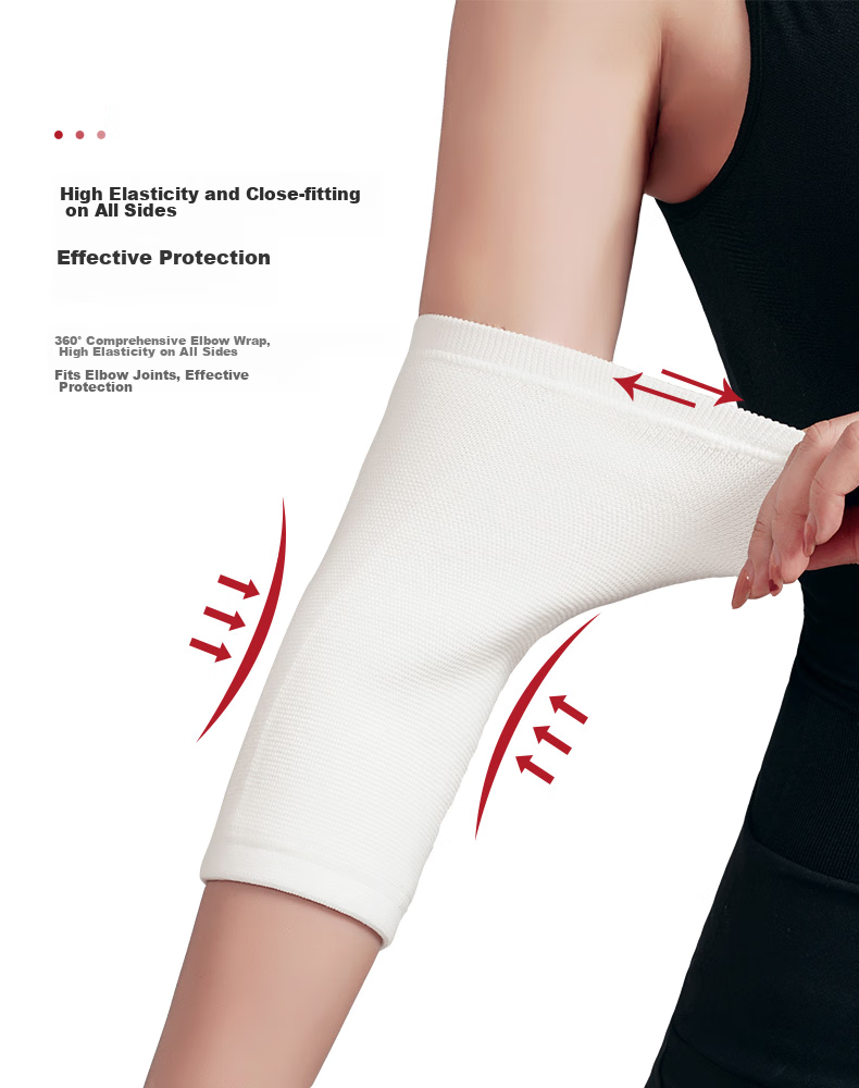 D&M Sports Elbow Guard, Protective Elbow Sleeve for Men, Suitable for Tennis Elbow, Fitness, Badminton, Basketball, Bench Press, Volleyball, Breathable, Single Piece 5