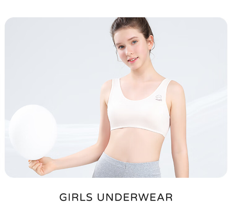 LangSha Girls' Developmental Underwear Seamless Thin Vest Bra for Middle and High School Students Single Piece 8
