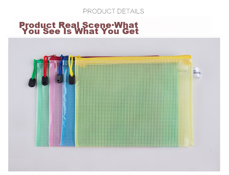 GuangBo 12-Pack A4 Waterproof Mesh Zipper Document Bags / Colorful File Folders, Random Single Color A6112 9