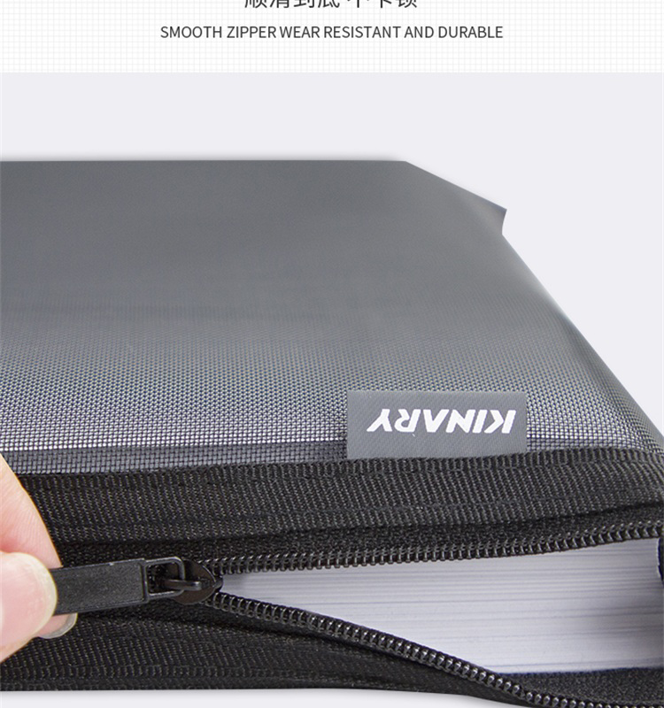 Jindeli 3c Digital All-Net Low Price, 2-Pack A5 Nylon Mesh Zipper Pouches, Simple Transparent Document Bags, File Folders, Student Exam Pencil Cases, Stationery Storage Pouches, Black FB8810 13