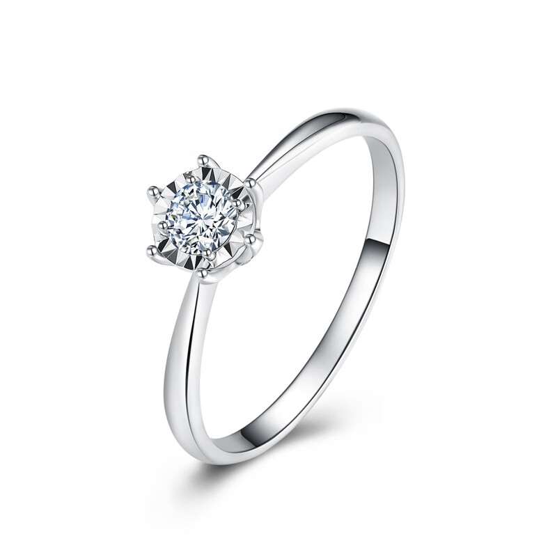 佐卡伊520礼物钻戒白18k金车花显钻款钻石戒指求婚结婚节日送礼w07043