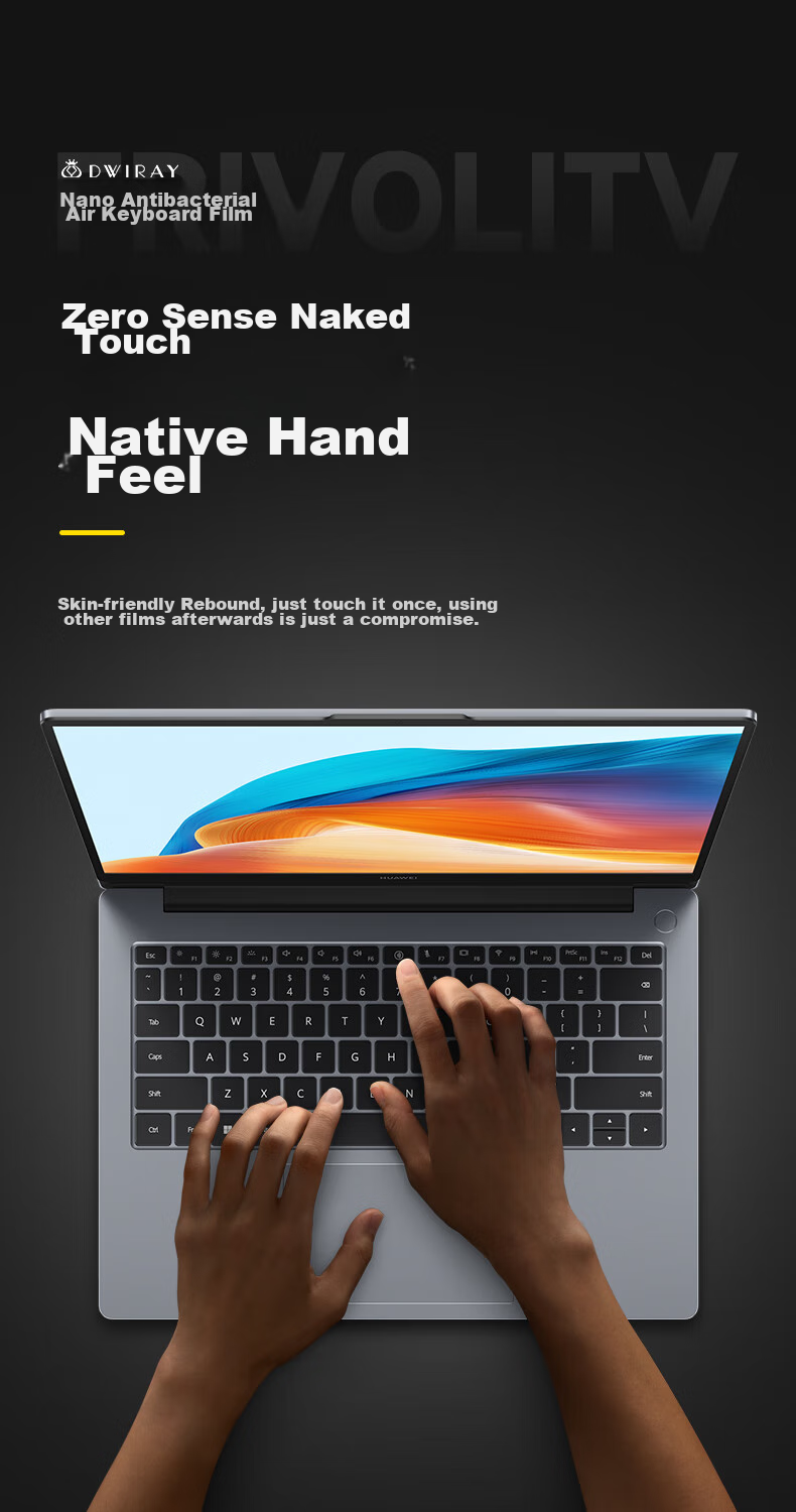 DiyiGongfang Keyboard Cover Dust-Proof Film Suitable for Honor MagicBook 14/14pro/V14/X14/X14pro Laptops, Ultra-Thin Nano Antibacterial TPU Protective Film for Keyboard 7