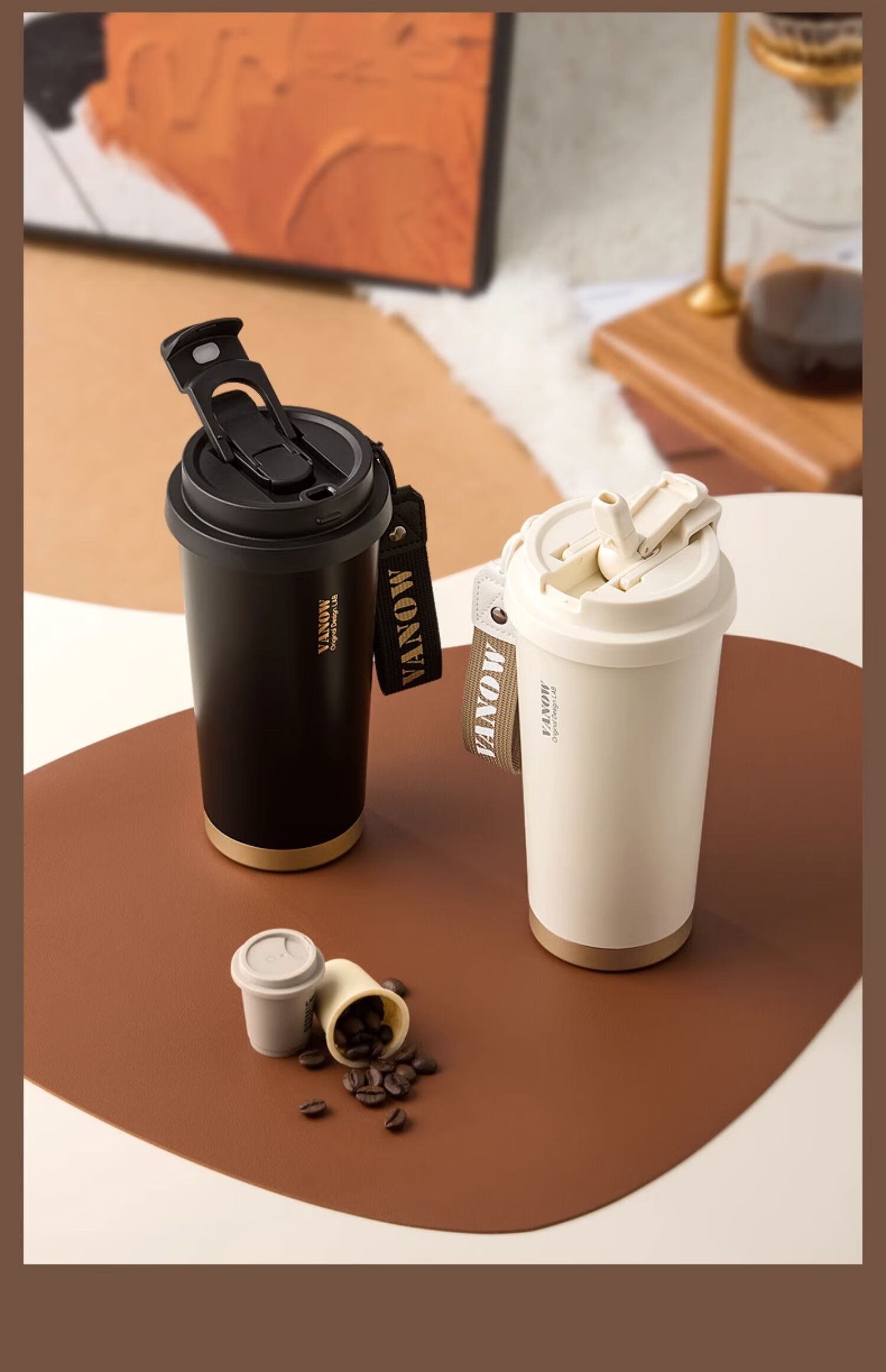 Vanow Insulated Coffee Mug for Men and Women 316 Stainless Steel Double Drink Portable Custom Engraved Car Water Bottle 3