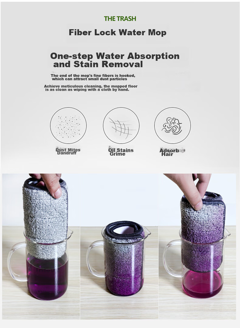 Youjialiangpin Flat Mop, 60CM Handle Length, 156CM Total Length, 3 Cloths Included, Household Use, No Hand Washing Required, Lazy Person's All-In Mop, Office And Commercial Cleaning Tool 14