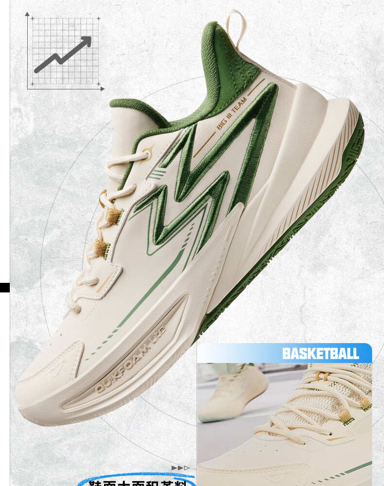 361° Men's Basketball Shoes, BIG3 Team 2.0 Spring Professional Training Breathable Sneakers for Men, 672431108-5 46