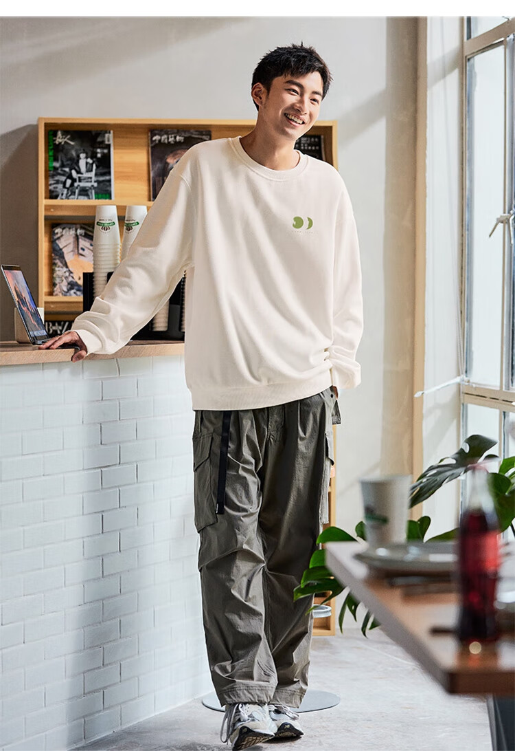 TonLion 2026 Autumn/Winter Men's Round Neck Fashionable Loose Long-Sleeve Sweatshirt, Versatile And High-End 8