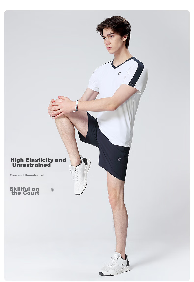 CAMEL Badminton Outfit for Men, Sun Protection Quick-Dry Sports Two-Piece Set Y1S2TLF652-1 White/black S 23