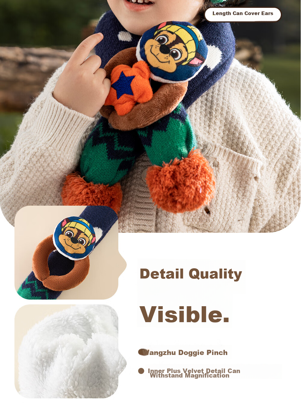 PAW PATROL Boys And Girls Hat Scarf Set Two-Piece Knitted Woolen Hat with Fleece Lining for Baby Boys And Girls, Navy Blue; 9