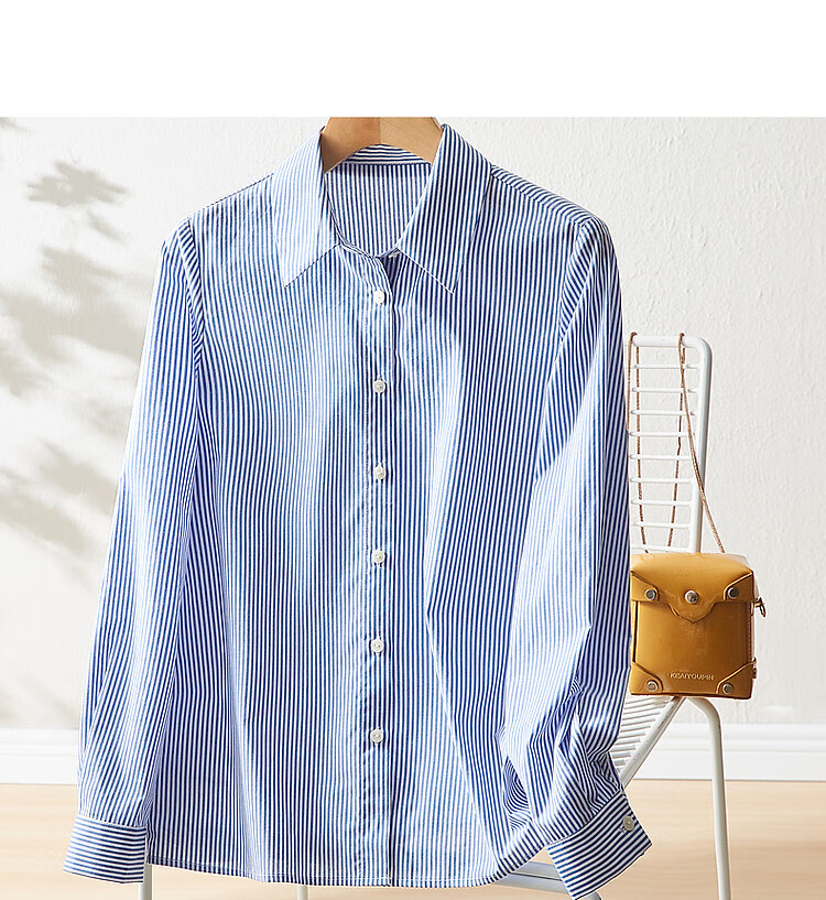 Dme [Career Art Collector] Spring And Autumn Breathable Simple Lapel Shirt, Long-Sleeve Fitted Blouse, Women's Top 21