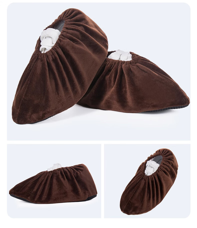 Siwangongli Velvet Shoe Covers, Home Fabric Thickened Non-Slip Wear-Resistant, for Machine Room Indoor Students And Adults Foot Covers, SW2324 18
