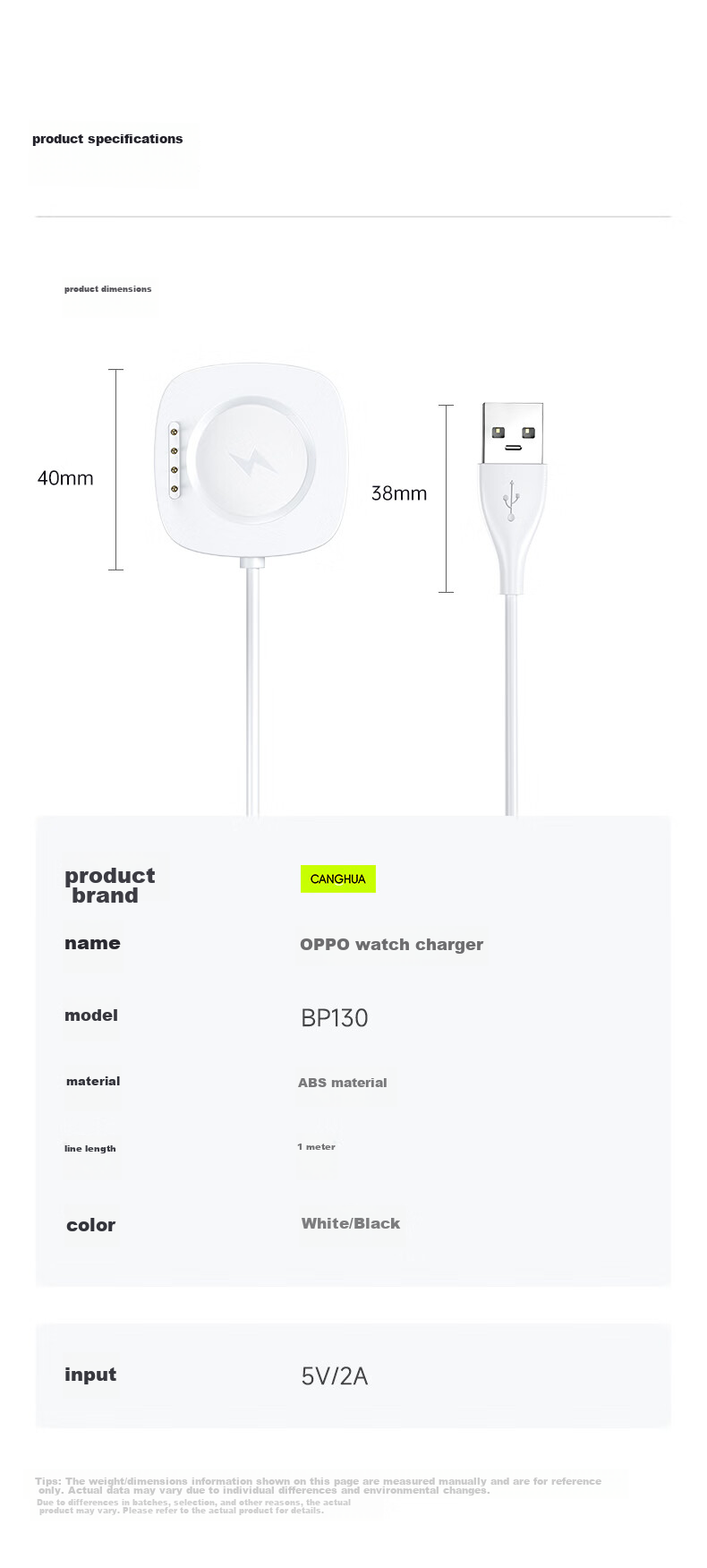 CangHua Compatible with OPPO Watch Charger, Suitable for WatchX3/X2/X2mini/watch4Pro/4/3/3Pro/2/SE OnePlus Watch 2 Charging Cable, Magnetic Fast Charging Dock 14