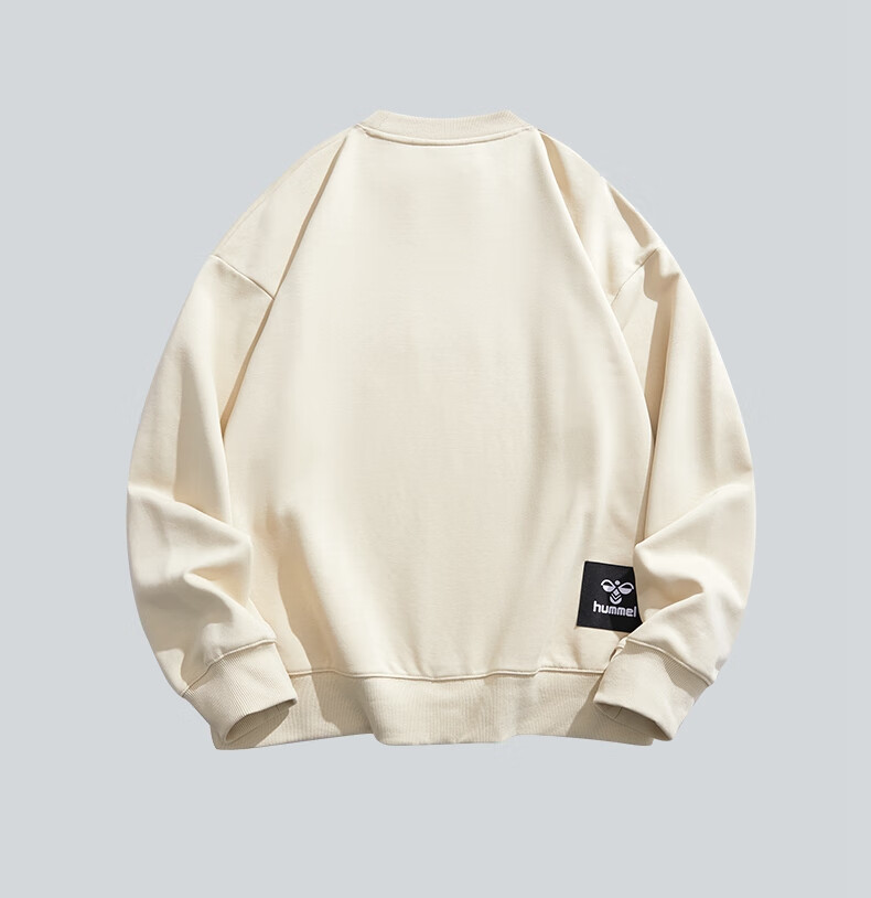 Hummel Spring And Autumn Heavyweight Sweatshirt for Men And Women, Couple Outfit with Embroidery, Loose-Fitting Round Neck Top for Spring, Base Layer, Black, S 20