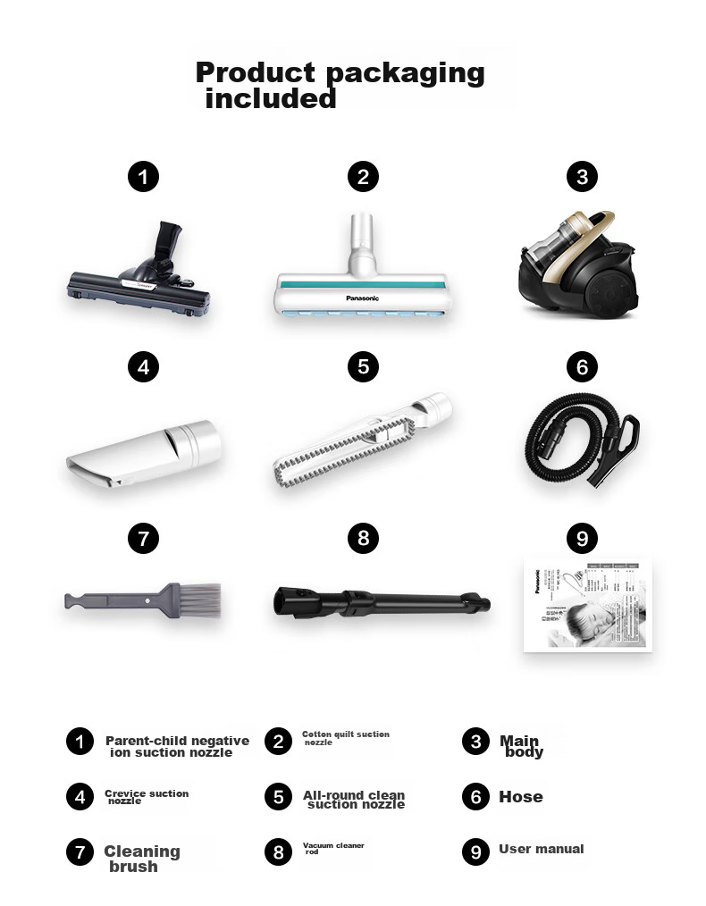 Panasonic [Dust Removal Device] Horizontal Wired Vacuum Cleaner, Powerful Suction for Home Use, Handheld Long Battery Life, Garbage Compressor, Cleaning Machine, Cat Hair Remover, Pet Hair Remover MC-8L85CNJ81 24