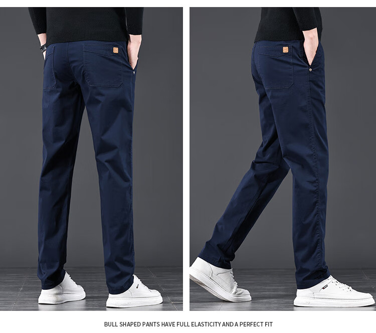 JEEP High-End Men's Casual Pants, New Spring 2026 Style, Loose Straight-Leg, Light Business Pure Cotton Trousers for Me 22