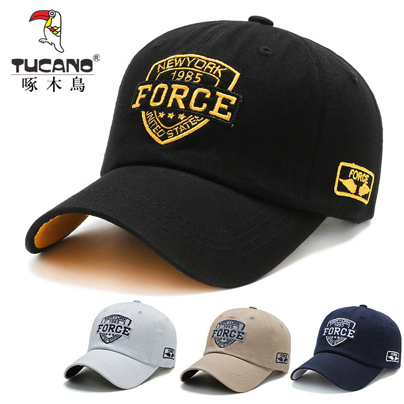 TUCANO Baseball Cap Four-Season Men's Embroidered Versatile Black Dad Hat Trendy