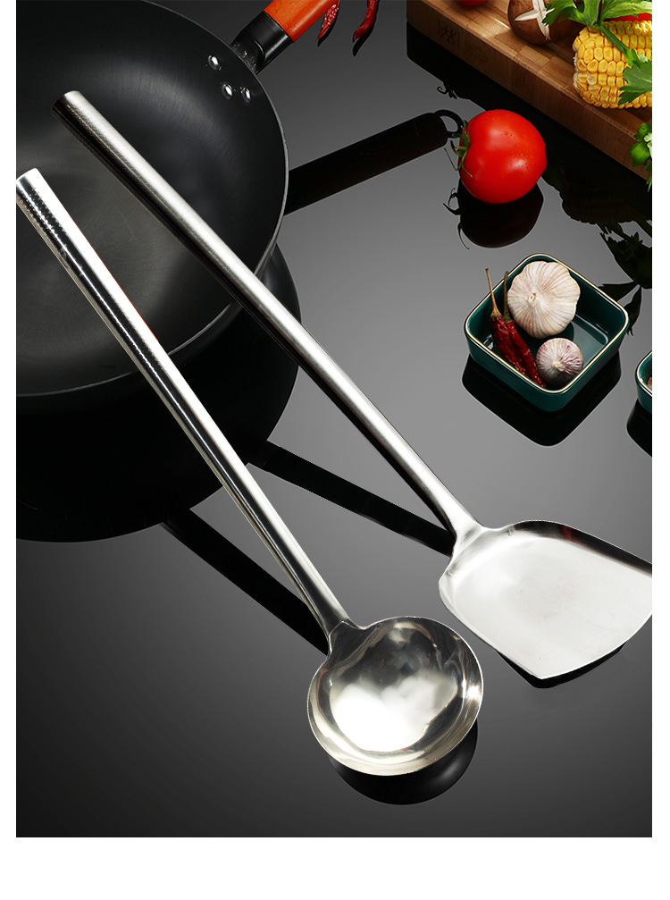 Temeiju Stainless Steel Soup Ladle, Cooking Spoon, Large Pot Ladle with Extended Handle, Iron Spoon, Water Ladle, Commercial Use, 500 Grams 2