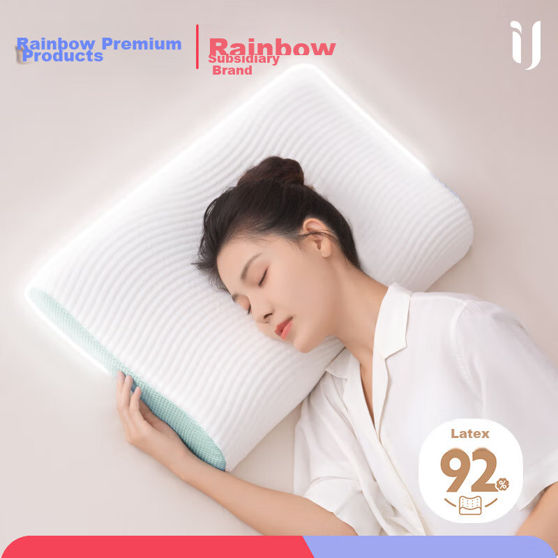 Yuanqicaihong Latex Pillow, 94% Natural Latex, Imported from Thailand, Adult Cervical Spine Support Pillow, Classic Wave Pillow
