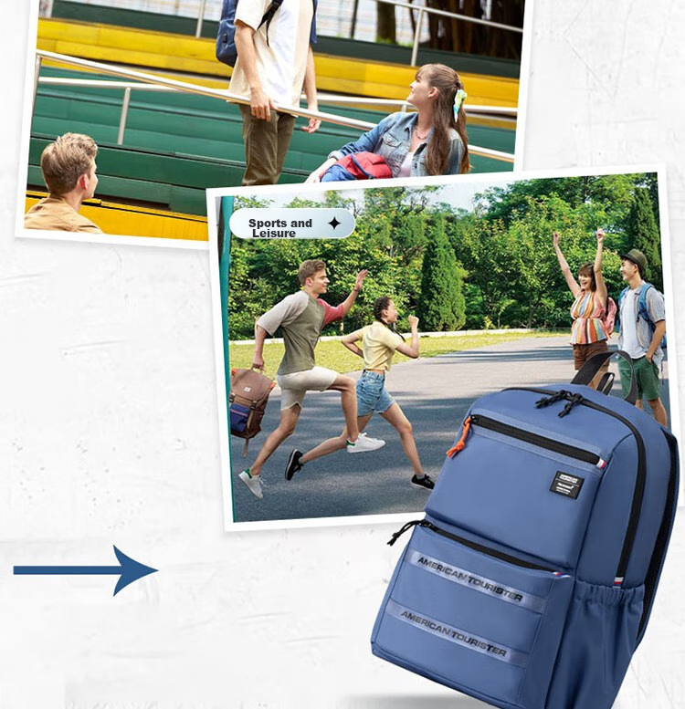 AMERICAN TOURISTER Backpack for Middle And High School Students, Boys And Girls, Large Capacity Laptop Bag, Stylish Design NJ8*001 2
